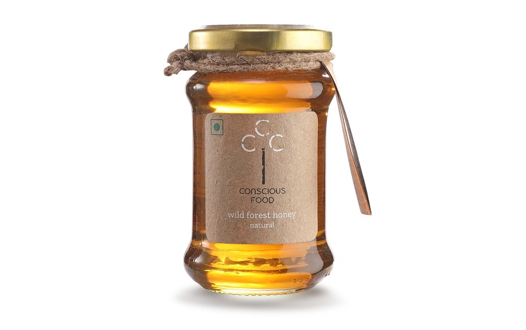 Conscious Food Wild Forest Honey Natural   Glass Jar  200 grams